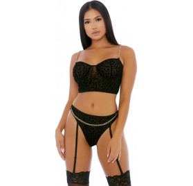 CHAIN ME UP BUSTIER SET NEGRO