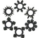 ANILLOS SILICONA - TOWER OF POWER - 6 PACK NEGRO
