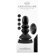 RIBBLY GLASS VIBRATOR WITH SUCTION CUP AND REMOTE RECHARGEABLE 10 VELOCIDADES NEGRO
