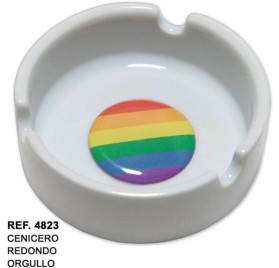 CENICERO REDONDO BANDERA LGBT 6 MM