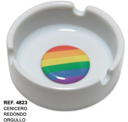CENICERO REDONDO BANDERA LGBT 6 MM