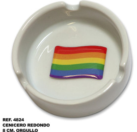 CENICERO REDONDO BANDERA LGBT 8 MM