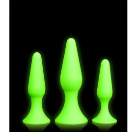 OUCH BUTT PLUG SET GLOW IN THE DARK